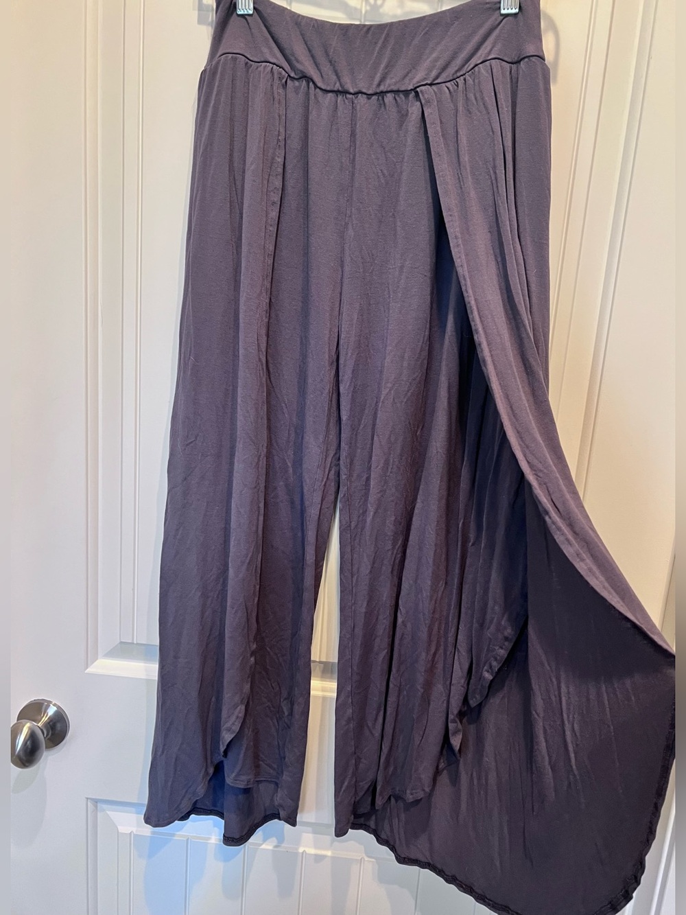 Anthropologie Maronie Gray Soft Comfortable Split Leg Pant Sz Large